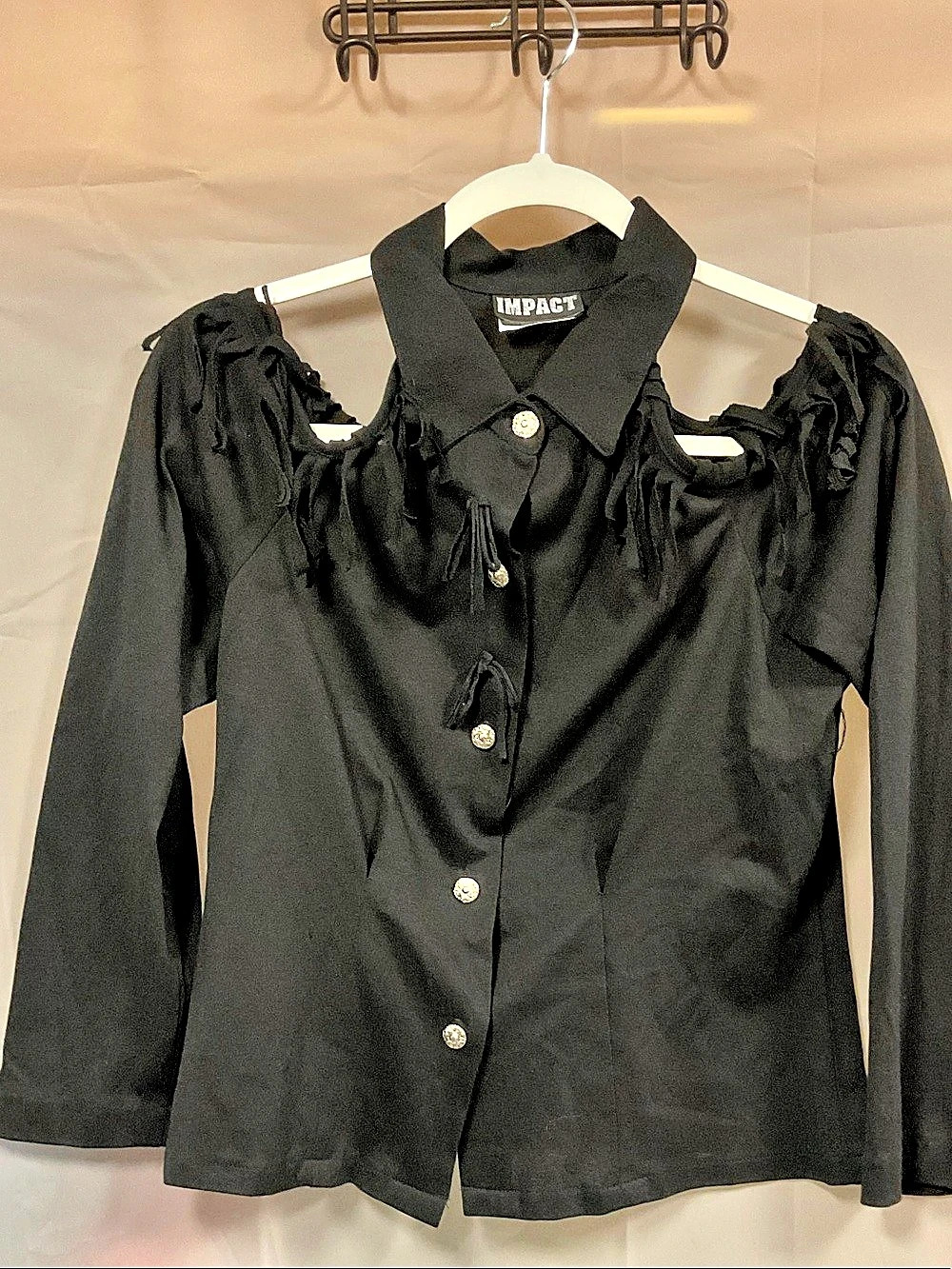 Impact Long Sleeve Blouse in Black Size Medium